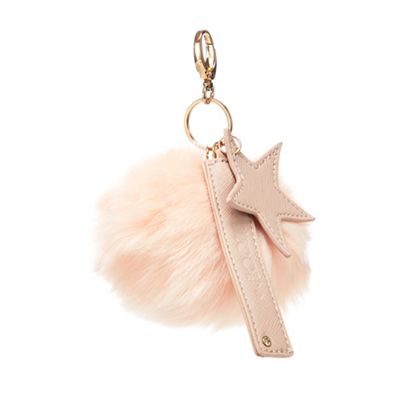 Light pink pom-pom bag charm